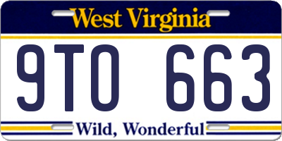WV license plate 9TO663