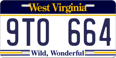 WV license plate 9TO664