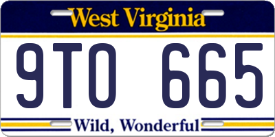 WV license plate 9TO665