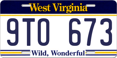 WV license plate 9TO673