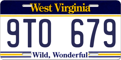 WV license plate 9TO679