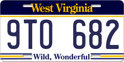WV license plate 9TO682