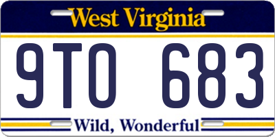 WV license plate 9TO683