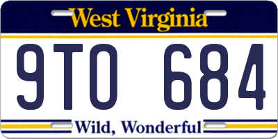 WV license plate 9TO684
