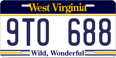 WV license plate 9TO688