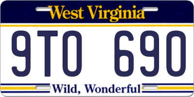 WV license plate 9TO690