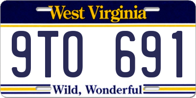 WV license plate 9TO691