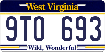 WV license plate 9TO693