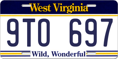 WV license plate 9TO697