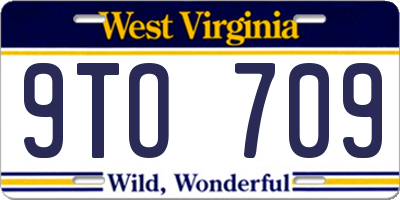 WV license plate 9TO709