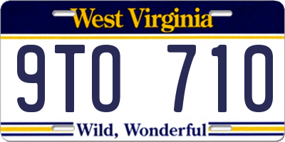 WV license plate 9TO710