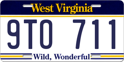 WV license plate 9TO711