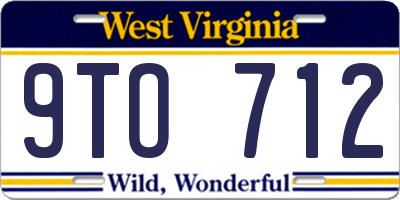 WV license plate 9TO712