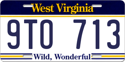WV license plate 9TO713