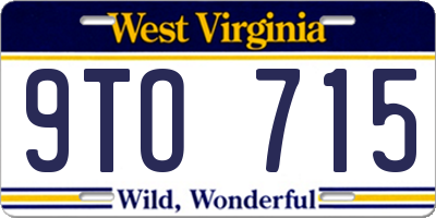 WV license plate 9TO715