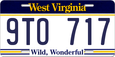 WV license plate 9TO717