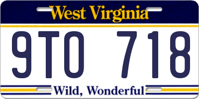 WV license plate 9TO718