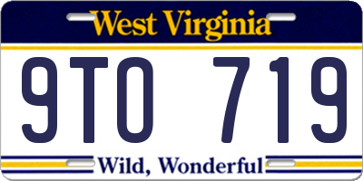 WV license plate 9TO719