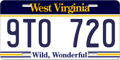 WV license plate 9TO720