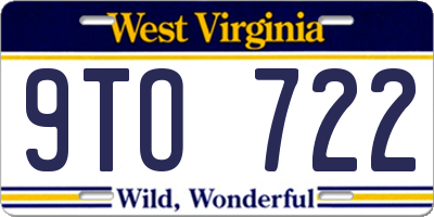 WV license plate 9TO722