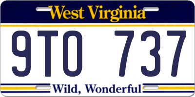WV license plate 9TO737