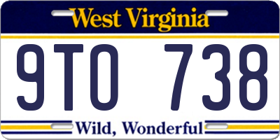WV license plate 9TO738