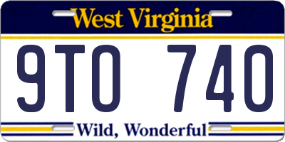 WV license plate 9TO740