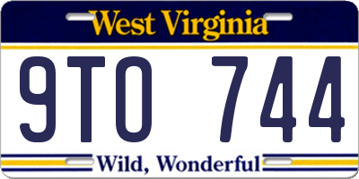 WV license plate 9TO744