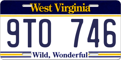 WV license plate 9TO746