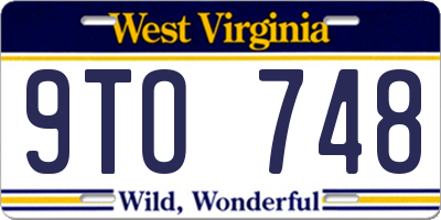 WV license plate 9TO748