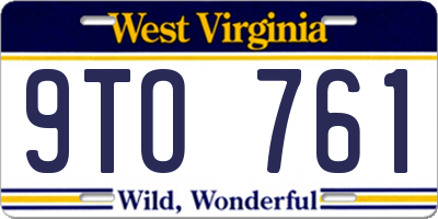 WV license plate 9TO761