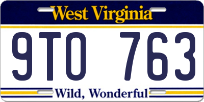WV license plate 9TO763