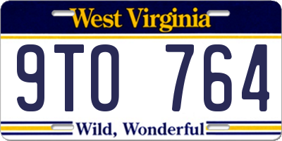 WV license plate 9TO764