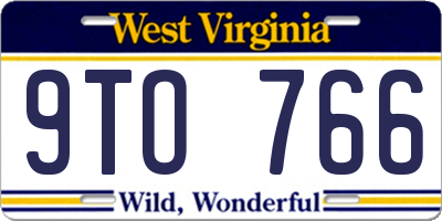 WV license plate 9TO766