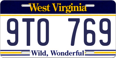 WV license plate 9TO769