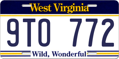 WV license plate 9TO772