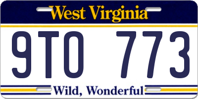 WV license plate 9TO773