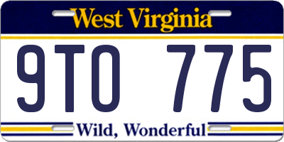 WV license plate 9TO775
