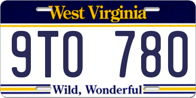 WV license plate 9TO780