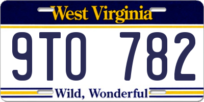 WV license plate 9TO782