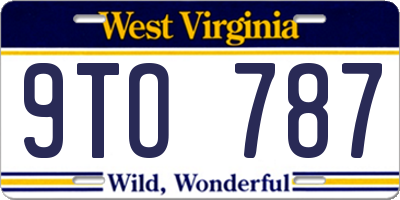 WV license plate 9TO787