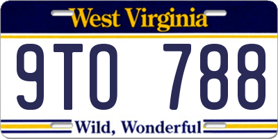 WV license plate 9TO788