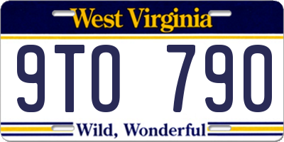 WV license plate 9TO790