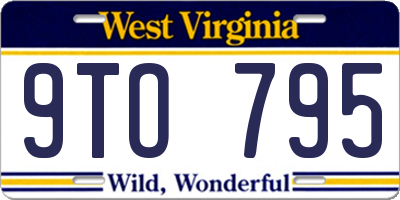 WV license plate 9TO795