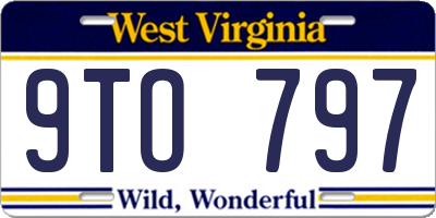 WV license plate 9TO797