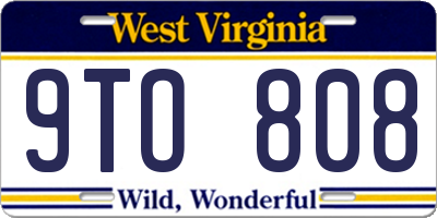 WV license plate 9TO808