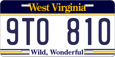 WV license plate 9TO810