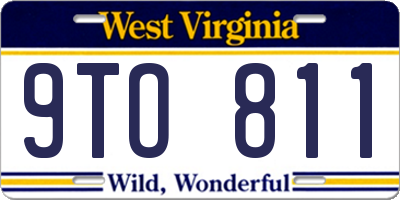 WV license plate 9TO811