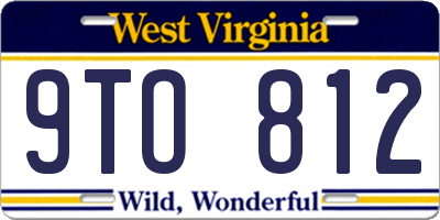 WV license plate 9TO812