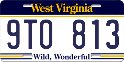 WV license plate 9TO813